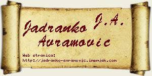 Jadranko Avramović vizit kartica